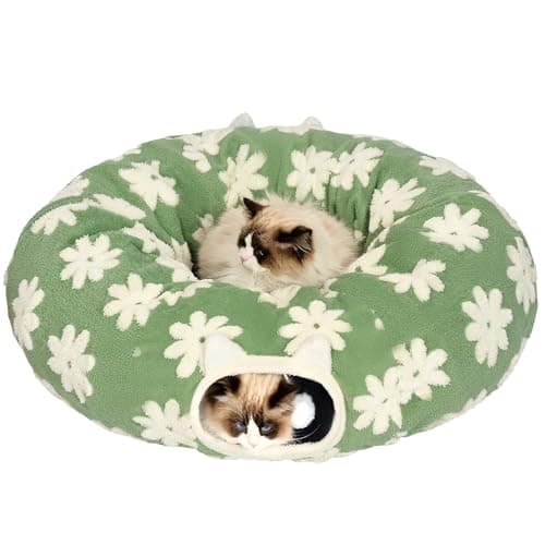 Pesen Cat Tunnel Bed with Soft Cushion, Cat Toys for Indoor Cats Enhance Bonding Between Pets and Owners, Encourage Exploration, and Satisfy Natural Instincts for Kittens, Dogs, and Rabbits - Image 1