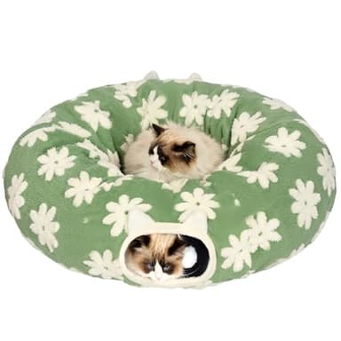 Pesen Cat Tunnel Bed with Soft Cushion, Cat Toys for Indoor Cats Enhance Bonding Between Pets and Owners, Encourage Exploration, and Satisfy Natural Instincts for Kittens, Dogs, and Rabbits - Image 1