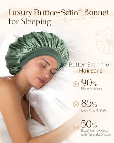 YANIBEST Silk Bonnet for Sleeping Women, Double Layer Hair Satin Bonnets with Elastic Band, Sleep Cap Curly Natural Hair - Image 2
