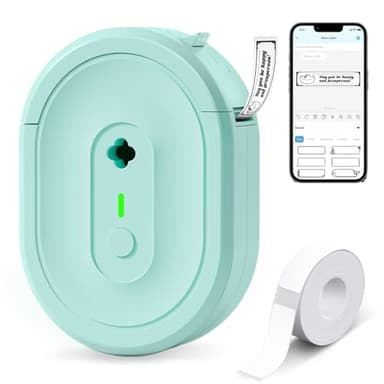 NDYIN Label Maker Machine with Tape, N12 Portable Bluetooth Label Printer, Wireless Mini Label Makers Thermal Sticker with Multiple Templates for Home, Kitchen, School, Office Organization, Green - Image 1