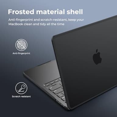 BlueSwan Anti-Cracking Hard Shell Case Compatible with MacBook Pro 13 inch, M2/M1 2025 2022-2017 A2338 A2289 A2251 A2159 A1989 A1706 A1708, Anti-Fingerprint Soft TPU Bumper, Frosted Black - Image 7