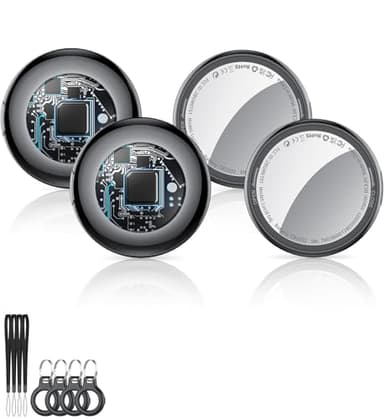 2025 New [Apple MFi Certified] (iOS Only) Air Tracker Tags-4 Pack, Bluetooth Tracker for Apple Find My, Replaceable Battery, Key Finder and Item Locator Smart Tag for Keys, Bags, Luggage, Pets, Wallet - Image 1