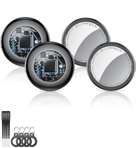 2025 New [Apple MFi Certified] (iOS Only) Air Tracker Tags-4 Pack, Bluetooth Tracker for Apple Find My, Replaceable Battery, Key Finder and Item Locator Smart Tag for Keys, Bags, Luggage, Pets, Wallet