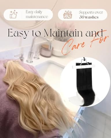 Sunny Hair Clip in Hair Extensions Straight Human Hair Clip in Extensions Remy Clip in Hair Extensions Real Human Hair Extensions Clip ins Jet Black for Women 22inch - Image 5