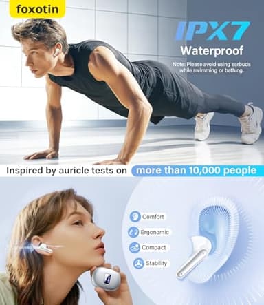Ear Buds Wireless Earbuds - Bluetooth 5.3 Headphones (48H Playback) Built in Mic with LED Display Charging Case, IP7 Waterproof Earphone for iPhone Andriod Phones Laptop Sports Workout - Image 6