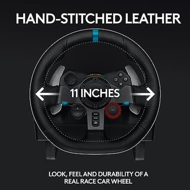 Logitech G29 Driving Force Racing Wheel and Floor Pedals, Real Force Feedback, Stainless Steel Paddle Shifters, Leather Steering Wheel Cover for PS5, PS4, PC, Mac - Black - Image 6