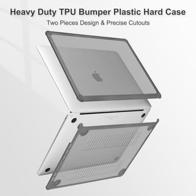 MOSISO Compatible with MacBook Pro 13 inch Case M2 2025-2016 A2338 M1 A2251 A2289 A2159 A1989 A1708 A1706, Anti-Cracking Heavy Duty Plastic TPU Bumper Hard Case&Keyboard Skin&Screen Film, Gray - Image 4