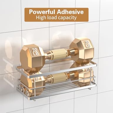 Youvip Shower Caddy, 3 Pack Large Capacity Bathroom Organizers and Storage, No Drilling Adhesive Rustproof Shelves with Soap Holder, Home Decor, Silver - Image 4