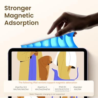 Hastraith Stylus Pen for iPad(2018-2025)-13 Mins Fast Charge with Tilt Sensitivity & Palm Rejection for iPad 11/10/9/8/7/6th Gen, Air 7/6/5/4/3/M3/M2, Pro 13"/12.9"/11"/M4, Mini 7/6/5th,White - Image 4