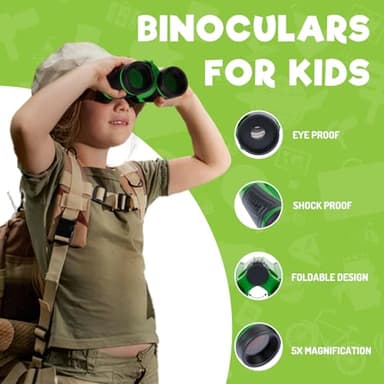GINMIC Kids Explorer Kit & Bug Catching Kit, 16 Pcs Outdoor Exploration Safari Kit for Kids Camping with Binoculars, Adventure, Hunting, Hiking, Educational Toy Gift for 3-12 Years Old Boys Girls - Image 3