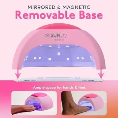 SUNUV UV LED Nail Lamp with 4 Timer Settings, 33 LEDs Nail Dryer Compatible with All Gel Polish, Auto Sensor Removable Base SUN2C Pink - Image 5