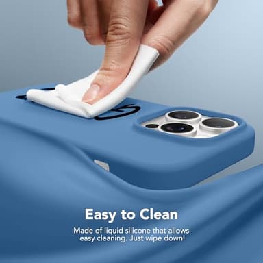 GONEZ for iPhone 14 Pro Case, Compatible with Magsafe, with Screen Protector + Camera Lens Protector, Soft Anti-Scratch Microfiber Lining, Shockproof Liquid Silicone Phone Cover, Lake Blue - Image 9