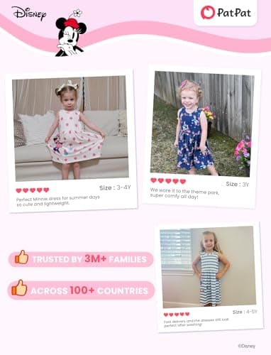 Disney Minnie Mouse Toddler Girl Dress Polka-Dot Pattern Casual Sundress Sleeveless Summer Outfit School Holiday Clothes Pink 2T - Image 6
