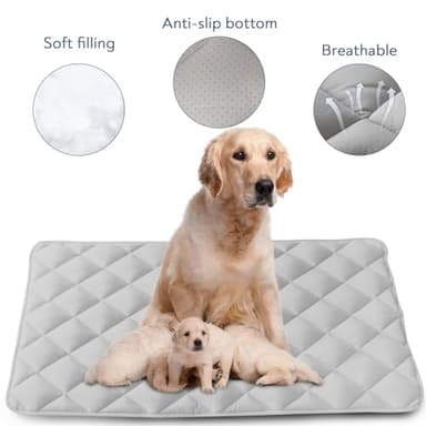 Magik & Kover Dog Crate Pad 2 Pack (48" x 30"), Soft Dog Crate Mat with Anti-Slip Bottom, Machine Washable Kennel Pad, Fits 48 Inch Crate, Grey - Image 2