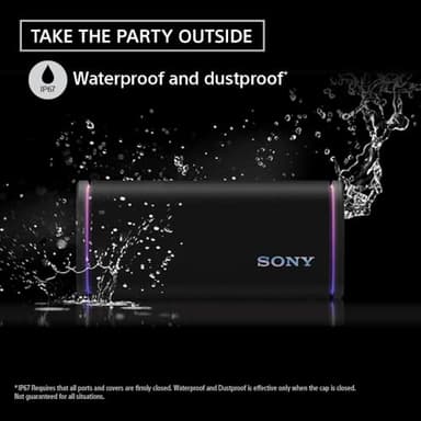 Sony ULT Field 5 Wireless Portable Bluetooth Speaker, IP67 Waterproof, Dustproof, and Rustproof with Enhanced Bass, 25 Hour Battery, 360° Party Light, and Shoulder Strap (SRSULT50W), Off White - Image 8