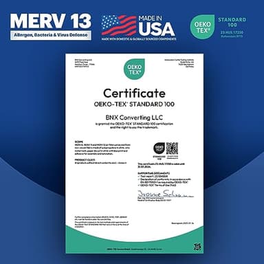 BNX TruFilter 20x20x1 MERV 13 (4-Pack) AC Furnace Air Filter - MADE IN USA - Electrostatic Pleated Air Conditioner HVAC AC Furnace Filters - Removes Pollen, Mold, Bacteria, Smoke - Image 6