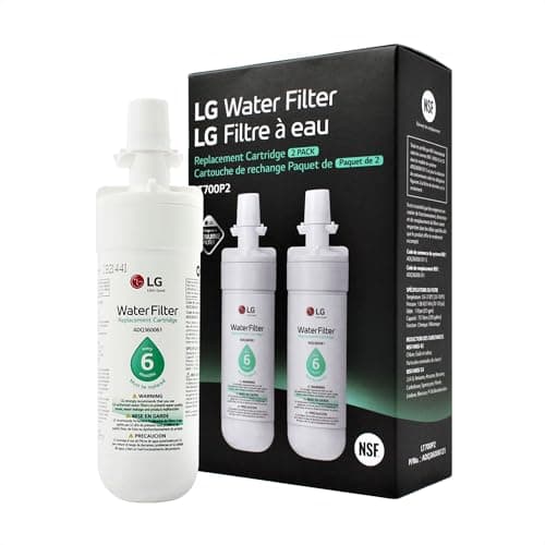 LG LT700P2 6-Month / 200 Gallon Refrigerator Replacement Water Filter, 2 Count (Pack of 1), White - Image 1