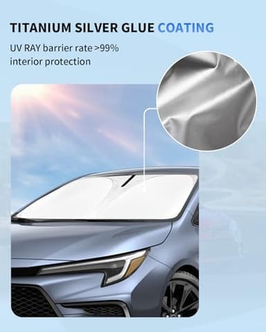 for Toyota Corolla Car Windshield Sunshade for 2020-2023 2024 Corolla Accessories Thicken 4-Layer Foldable Front Window Sun Shades Cover Sun Visor Protector 240T Reflective Fabric Car Accessories - Image 3