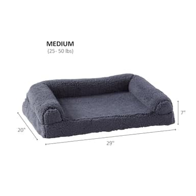 Happy Hounds Millie Sherpa Sofa Style Dog Bed with Removable Cover, Medium, Prussian Blue - Image 6