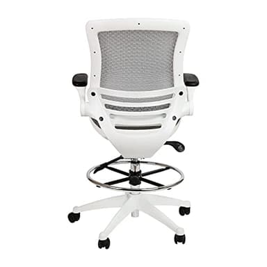 Flash Furniture Waylon Mid-Back Swivel Office Chair with Adjustable Foot Ring and Seat Height, Ergonomic Mesh Chair with Armrests, Gray/White - Image 5