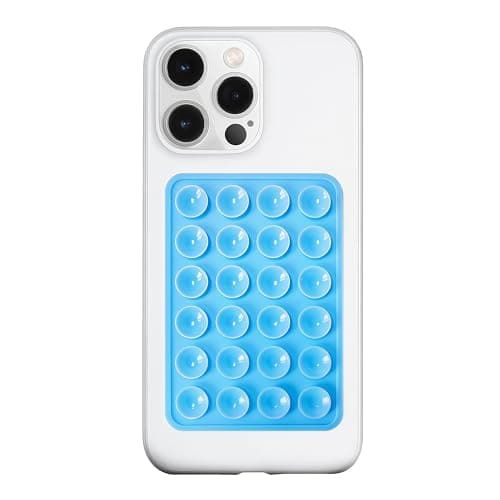 LvShuLiangPin Anteel Silicone Suction Phone Case Mount, Silicon Adhesive Phone Accessory for Smartphones, Hands-Free Mirror Shower Phone Holder for Selfies, Tiktok Videos (Blue) - Image 1
