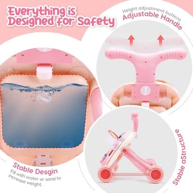 CUTE STONE 2-in-1 Baby Walker for Girls, Toddlers Learning Walker, Early Educational Push Walking Toys with Detachable Activity Center for Infants 12+ Months - Image 7