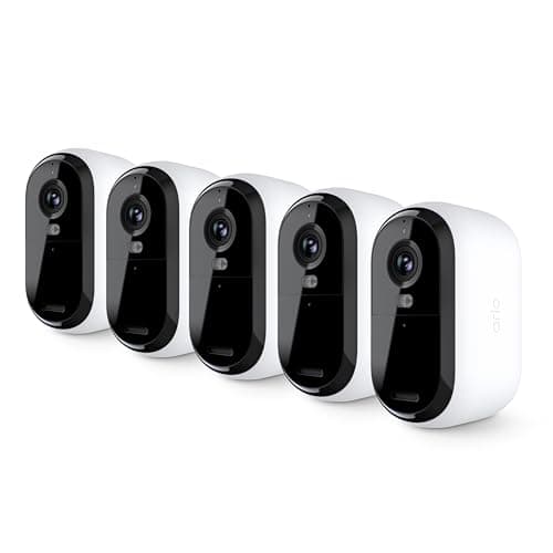 Arlo Essential Security Camera 2K | Outdoor - Indoor | 2nd Gen | Wireless with Spotlight, 2-Way Audio, Color Night Vision, Live Stream, Motion Activation, Real Time Notifications - White, 5 Cameras - Image 1
