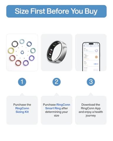RingConn Gen 2 Air Sizing Kit - Size First Before You Buy - Choose from 9 Sizes - Sizes 6 to 14 - Only Smart Ring - Image 2