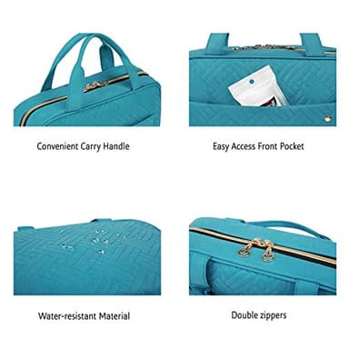 BAGSMART Toiletry Bag Travel Bag with Hanging Hook, Water-resistant Makeup Cosmetic Bag Travel Organizer for Accessories, Shampoo, Full Sized Container, Toiletries,Large-Teal - Image 6