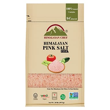 Himalayan Chef Pink Himalayan Salt, Extra Fine Grain - 20 lbs Bulk Size, Ready to Use Pink Salt, Natural & Organic Himalayan Salt - Bag - Image 1