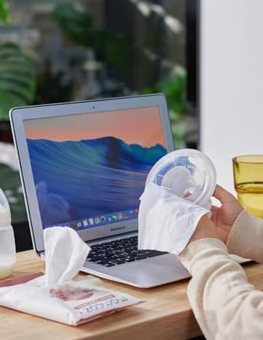 Momcozy Natural Breast Pump Wipes for Pump Parts Cleaning On-the-go, 30 Count (Pack of 3), Flash Clean & Resealable Pump Wipes - Image 7