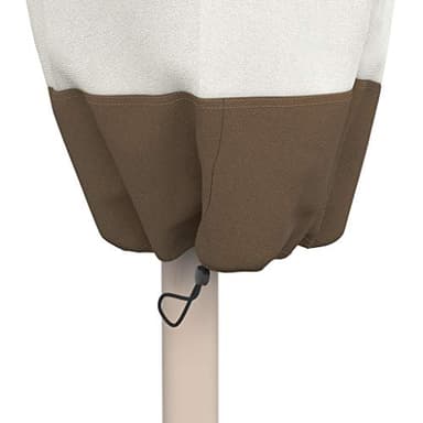Amazon Basics Outdoor Patio Umbrella Cover, Waterproof, Anti-UV, Durable, Beige/White, 7" x 23" x 76" - Image 5