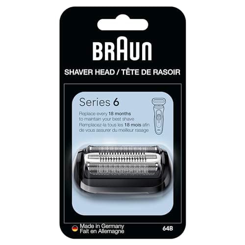 Braun Series 6 Electric Shaver Replacement Head with Sensitive Skinguard, Easily Attach Your Shaver Head, Compatible with New Generation Series 6 Shavers, 64B, Black - Image 1