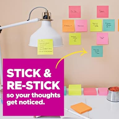 Post-it Super Sticky Notes, 24 Sticky Note Pads, 3 x 3 in., School Supplies, Office Products, 2X The Sticking Power, Supernova Neons Collection - Image 5