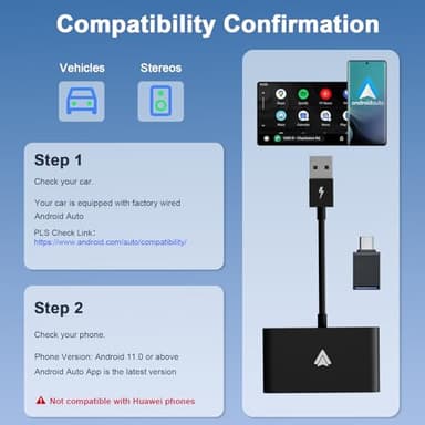 MASAYA Android Auto Wireless Adapter for Car - 5Ghz WiFi Bluetooth Auto Connect, No Delay, Online Update, Plug & Play - Image 6