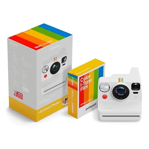Polaroid Now+ 3rd Generation I-Type Instant Camera + Film Bundle - Now+ Bluetooth App Controlled White Camera + 16 Color Photos (6562) - Image 1