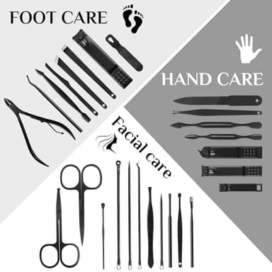 MINKINH Manicure Set Professional Nail Clipper Kit-26 Pieces Stainless Steel Manicure Kit,Nail Care Tools with Luxurious Travel Case - Image 2