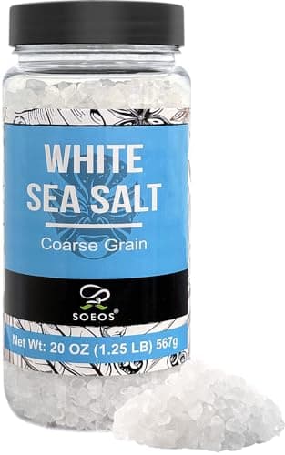 Soeos Sea Salt, Coarse Grain, 20 Oz (1.25 Pound), Non-GMO, Nature Himalayan White Salt, Rock Salt for Grinder Refill (Pack of 1) - Image 1