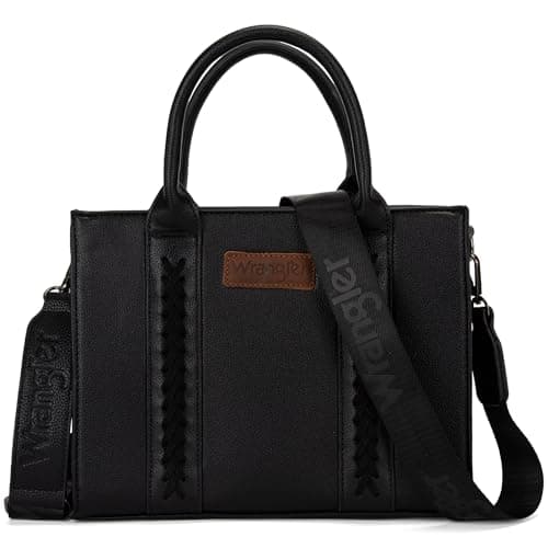 Wrangler Tote bag for women satchel bag black purse for womens purses and handbags cute trendy Women's Purses bolsa wrangler para mujer with Zipper and Pocket top handle with strap WG70-8120DBK - Image 1