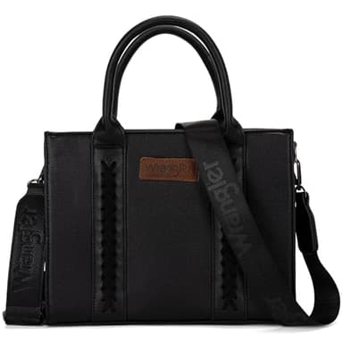 Wrangler Tote bag for women satchel bag black purse for womens purses and handbags cute trendy Women's Purses bolsa wrangler para mujer with Zipper and Pocket top handle with strap WG70-8120DBK - Image 1