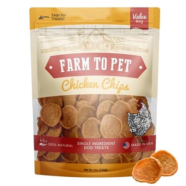 Farm To Pet - Dog Training Treats - Chicken Chips, Single Ingredient - 12 oz, Lean, All Natural, Healthy Dog Treats for Small, Medium, Large Breeds, & Puppies, Made in USA - Image 1