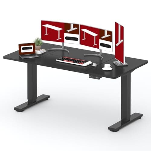 SANODESK Standing Desk Height Adjustable Electric Stand up Desk 71x32 Inches Sit Stand Home Office Desk with Splice Board, Black Frame/Black Top - Image 1