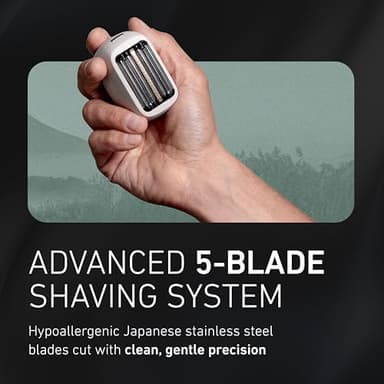 Panasonic ARC5 Palm-Sized Foil Shaver for Men, Powerful Travel Electric Razor, USB-C Charge Wet/Dry, Easy Clean Luxury Japanese 5-Blade, Smooth & Precise Cut w/Smart Sensor (Natural Sea Stone - Image 5
