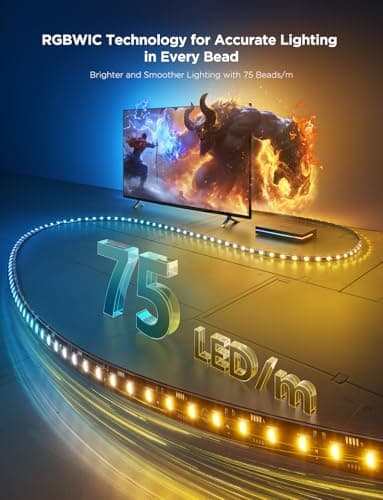 Govee HDMI 2.1 Sync Box 2, AI Sync Box with TV Backlight, Supports 8K@60Hz, 4K@144Hz, VRR and ALLM, Works with Matter and Alexa, RGBIC LED Light Strip for 55-65 inch TVs, 75 LEDs/m - Image 6