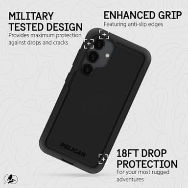 Pelican Voyager Samsung Galaxy S25 Plus Case [Magnetic and Wireless Charging] Case w/18ft MIL-STD Drop Protection - Heavy Duty Cover w/Belt Clip Holster for Samsung Galaxy S25 Plus 6.7" - Black - Image 3
