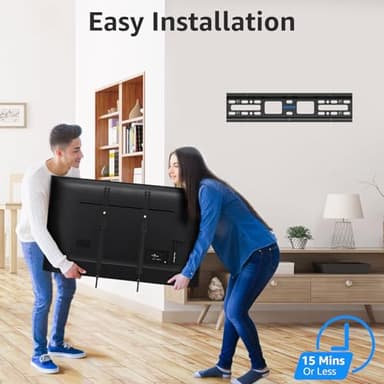 Fixed TV Wall Mount for Most 26-55 Inch LED, LCD and Plasma TVs, Low Profile & Space Saving Flat TV Bracket with Quick Release Lock Max VESA 400x400mm up to 99 lbs Fits 12"-16" Wood Studs MU0013 - Image 7