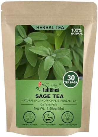 FullChea - Sage Tea Bags - 30 Count X 1.5g - Premium Natural Cut & Sifted Sage Leaf - Non-GMO - Caffeine-free - Rich in Antioxidants & Respiratory Support - Image 3