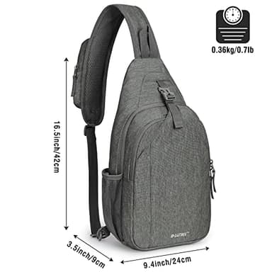 G4Free Sling Bag RFID Blocking Sling Backpack Crossbody Chest Bag Daypack for Hiking Travel(DimGray) - Image 3