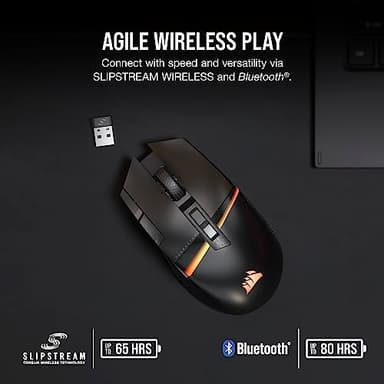 Corsair DARKSTAR RGB Wireless Gaming Mouse for MMO, MOBA - 26,000 DPI - 15 Programmable Buttons - Up to 80hrs Battery - iCUE Compatible - Black - Image 5