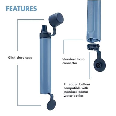 LifeStraw Peak Series - Personal Water Filter Straw for Backup Filtration, Emergency, Survival, and Ultralight Hydration, Dark Mountain Gray, 2 Pack - Image 3